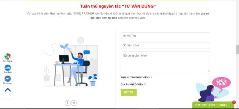 Giao diện website trung tâm gia sư - ảnh xem trước 2