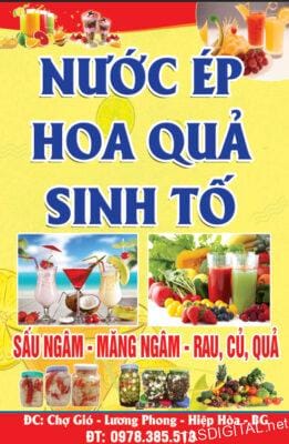 Băng rôn quảng cáo cho nước ép hoa quả