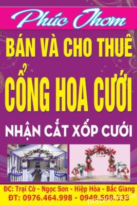 băng rôn cho cửa hàng hoa cưới