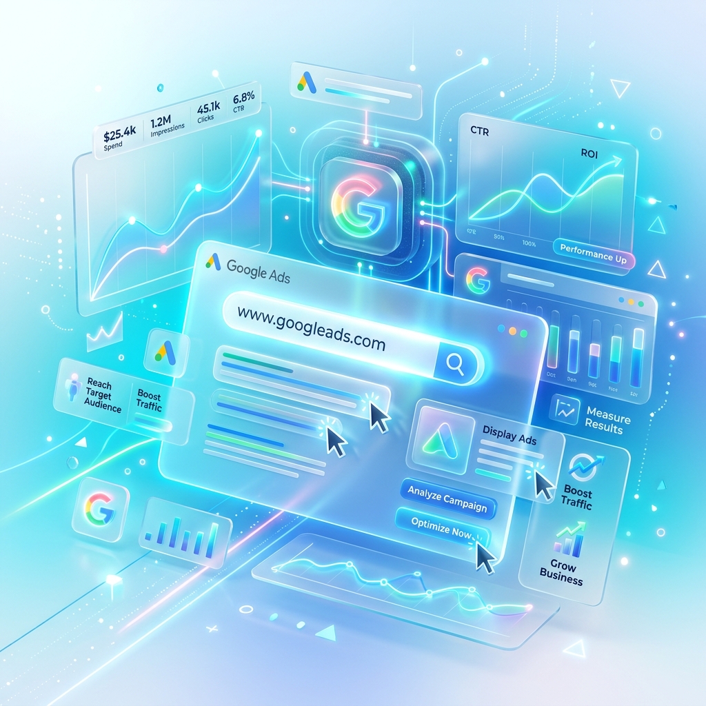 Google Ads Technology Marketing Illustration
